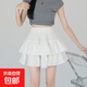 黑色蓬蓬蛋糕半身裙女夏季新款松緊高腰顯瘦小個(gè)子防走光a字短裙 白色 XL