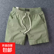 夏季外穿三分短褲男士純棉熱褲子休閑情侶超短四分褲學(xué)生沙灘褲潮 綠色 2XL