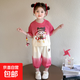 【女童夏季套裝】2025新款洋氣兒童衣服扎染哪吒短袖夏裝兩件套 火焰紅色 薄款 110 cm