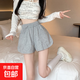 粉色辣妹運動(dòng)短褲女2025夏季新款外穿熱褲高腰顯瘦闊腿a字短褲ins 淺灰【貝貝棉-原版品質(zhì)】 L 【105-120斤】