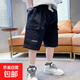 男童短褲夏季薄款2025新款兒童褲子夏天中褲工裝褲夏裝大童五分褲 BBE-K08【黑色】 160