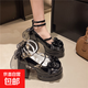 奶芙派對4.0高跟雙防水臺曲琪餅干原創(chuàng  )優(yōu)雅文藝lolita甜美女單鞋 黑色（愛(ài)之美&20250302） 37