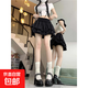 設(shè)計(jì)感荷葉邊黑色蛋糕裙女裝夏季芭蕾風(fēng)短裙高腰半身裙白色蓬蓬裙 黑色 S