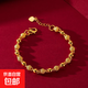 新款實心光面磨砂圓珠手鏈女士黃銅鍍金轉(zhuǎn)運(yùn)珠手鐲久不掉色送禮物 光沙珠子手鏈延長5cm【送禮盒】