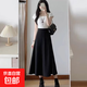 黑色半身裙中長(zhǎng)款夏大學(xué)生面試職業(yè)正裝搭配高腰顯瘦a字裙小個(gè)子 6903黑色傘裙【西裝后松緊】 2XL (推薦【125-135斤】)