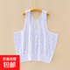 女士背心100%全棉老年人媽媽背心無(wú)袖汗衫奶奶內衣薄款老年背心 打底背心-藍花 6XL (160) 建議140-160斤