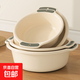 奶油風(fēng)加厚塑料洗臉盆家用洗漱盆大號塑料洗菜盆洗衣盆泡腳洗手盆 奶油色 加大號1個