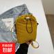 輕便包輕量化超薄防水帆布小包男女日系斜挎包新款百搭散步包 黃色