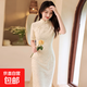 白色短袖旗袍春夏年輕少女款改良?xì)赓|(zhì)中長款民國復(fù)古連衣裙J345 白色 L （105-115斤）