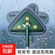 家用三角拖把一拖凈輕便擦廚房天花板瓷磚地面多功能除塵清潔工具 軍綠色 大拖頭【1米桿子】+3塊纖維布