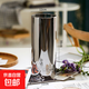 花瓶玻璃透明擺件高硼硅直筒客廳水養雪柳富貴竹高級感大號插花瓶 口徑12cm高30cm【煙灰】單只