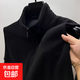 【大碼柔軟】雙面絨立領(lǐng)馬甲男士外套秋冬季加厚坎肩無(wú)袖外套夾克 黑色 2XL