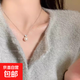 單顆灰色珍珠鋯石吊墜項鏈女秋冬小眾感鎖骨鏈簡(jiǎn)約頸鏈配飾品 施家珍珠白