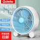 電風(fēng)扇家用桌面風(fēng)扇臺式轉頁(yè)扇小風(fēng)扇制冷輕音學(xué)生宿舍辦公室臥室鴻運扇插電式大風(fēng)力小型靜音 白藍色1.2米線(xiàn)