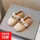 【女童皮鞋】春季新款女寶寶蝴蝶結(jié)時(shí)尚公主鞋韓版小女孩軟底單鞋 卡其色 27