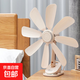 駱駝電風(fēng)扇家用夾子風(fēng)扇電扇小型夾扇迷你靜音辦公室床上壁掛臺式學(xué)生宿舍電風(fēng)扇 升級強風(fēng)八葉夾扇【米色】 標配1.2電源線(xiàn)