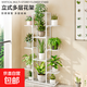 花架子客廳落地式置物架陽(yáng)臺多肉花盆托架斜梯形鐵藝植物擺放層架 七層白色