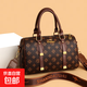 跨境新款女包波士頓單肩迷你印花枕頭包百搭手提包斜跨大牌包包 咖色