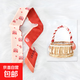 飄帶發(fā)繩法式編發(fā)扎馬尾加長絲巾發(fā)帶女綁發(fā)頭巾絲帶頭繩絲巾發(fā)帶 紅色可愛熊頭 88*6CM