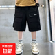 男童短褲夏季工裝2025新款韓版休閑褲兒童中褲短褲中大童裝褲子 SP-A008【黑色】 120