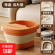 可折疊泡腳桶家用便攜按摩養(yǎng)生足浴盆加高深過小腿冬季保溫洗腳盆 活力橙（帶蓋帶提手）