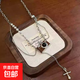 復古棕色相機輕奢鈦鋼項鏈女甜酷辣妹風(fēng)珍珠衛衣鏈設計感疊戴配飾 咖啡棕相機流蘇項鏈