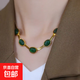 復古高級感祖母綠項鏈女輕奢小眾鎖骨鏈氣質(zhì)時(shí)尚蛇骨鏈頸鏈毛衣鏈 綠色 項鏈