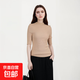 【大牌平替】2025年秋季女士純色半高領(lǐng)短袖休閑百搭針織衫長(cháng)袖 駝色 XL 115-130斤