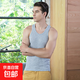 【純棉背心】男士夏季運(yùn)動(dòng)無袖修身打底內(nèi)穿健身全棉吊帶上衣汗衫 灰色 XL 【建議120-140斤左右】