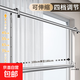 晾衣架家用陽臺(tái)伸縮晾衣桿升降涼衣捍吊掛不銹鋼免打孔曬被子神器 105-186CM【不銹鋼】高度可調(diào)節(jié)