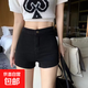 黑色高腰牛仔短褲女夏季薄款彈力顯瘦緊身小個(gè)子熱褲潮流包臀褲 牛仔先生A01黑色 L