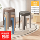 凳子家用塑料凳子椅子熟膠凳圓凳加厚凳子板凳可疊放風(fēng)車(chē)凳餐凳 穩重-【棕灰卡湛黑白】六把裝 30cm 標準寬度座面
