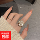 滴釉山茶花戒指女小眾設計高級感開(kāi)口食指戒指環(huán)七夕情人節禮物 金色【單個(gè)裝】