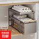 下水槽置物架抽拉式廚房多功能收納櫥柜內下水槽架子抽屜拉籃家用 槍灰小號 單層