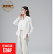 【大牌制造商】女夏新款純色簡約寬松休閑襯衣外套 靚麗白 M