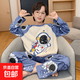2025款兒童睡衣春秋季款男童卡通長(zhǎng)袖薄款大童青少年男孩家居服 混色 星際太空人【圓領(lǐng)套裝】 145 16碼135-145cm體重55-68斤