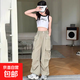 女童工裝褲2025夏季新款女孩潮流舒適褲子中大童痞帥風(fēng)直筒褲 BTL-K102【卡其色】 150