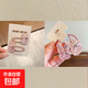 粉色閃鉆兔子發(fā)飾兒童可愛(ài)亮片星星發(fā)夾頭飾女童bb夾寶寶劉海發(fā)卡 兔耳夾子一對+兔耳發(fā)圈一對
