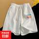 短褲男士夏季2025新款潮流百搭運動(dòng)五分褲青少年寬松休閑褲子 白色D154 XL