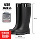 雨鞋女款成人高筒雨靴防滑水鞋長(zhǎng)筒防水防臭加絨水靴 黑色 M （37-38） 24CM