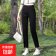 黑色九分休閑褲女2025年早春新款高腰顯瘦前開叉煙管褲通勤休閑褲 8124黑色【九分褲】 前開叉 L 推薦【105-115斤】