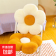 ins風(fēng)太陽花抱枕沙發(fā)客廳白色花朵飄窗靠墊花瓣靠背現(xiàn)代輕奢床頭 棕色白色一對 50厘米升級加厚版