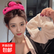 超大毛巾發(fā)圈干發(fā)大腸發(fā)圈女氣質(zhì)簡(jiǎn)約秋冬丸子頭發(fā)帶毛絨洗臉頭飾 超大毛巾發(fā)圈-玫紅
