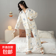純棉睡衣女款2025年新款爆款春秋季長袖翻領(lǐng)開衫家居服套裝可外穿 星河小鹿 XL【115-135斤】