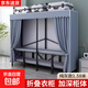 折疊衣柜家用臥室簡(jiǎn)易衣柜結實(shí)耐用出租房布衣柜全鋼架衣櫥收納柜 折疊純灰款1.58米