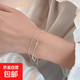 小圓珠極細雙層手鏈女輕奢小眾設計感閨蜜冷清精致簡(jiǎn)約冷淡風(fēng)手飾 圓珠極細雙層手鏈-銀色-1個(gè)