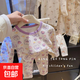 兒童無骨萊卡棉內(nèi)衣套裝寶寶秋衣褲男女童保暖睡衣家居服 紫兔子 140