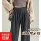 灰色糯米褲女2025新款爆款垂墜感小個(gè)子休閑寬松直筒窄版闊腿褲子 深灰 春秋常規款 XL