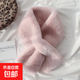 圍巾女秋冬季韓版可愛(ài)少女日系毛毛絨圍脖保暖仿兔毛毛領(lǐng)圣誕圍巾 粉色