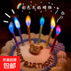 ins彩色火焰生日蠟燭創(chuàng  )意網(wǎng)紅同款彩焰蠟燭彩虹驚喜燭光 彩色火焰蠟燭-圓柱形 6支裝-1盒